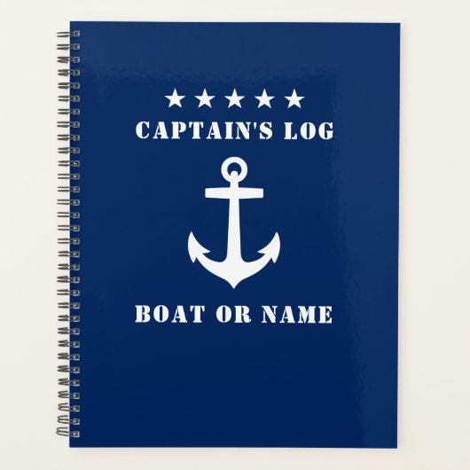 Klassiek nautisch anker 5 sterren Captain's Log Na Planner (Voorkant)