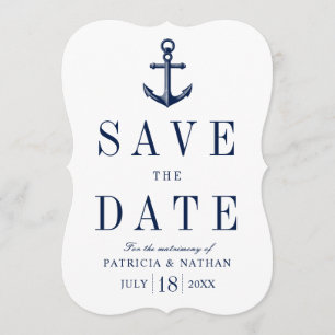 Klassiek nautisch anker Sla de datum op Save The Date