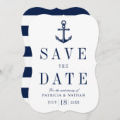 Klassiek nautisch anker Sla de datum op Save The Date (Voorkant / Achterkant)