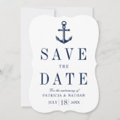 Klassiek nautisch anker Sla de datum op Save The Date (Voorkant)