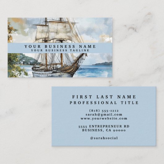 Klassiek nautisch Visitekaartje | Maritime Pro (Voorkant / Achterkant)