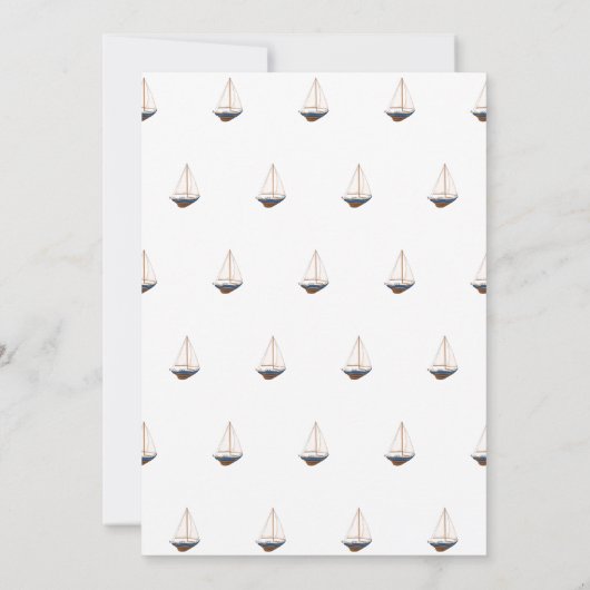 Klassiek nautisch zeilboot Baby shower Kaart (Achterkant)
