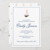 Klassiek nautisch zeilboot Baby shower Kaart (Voorkant / Achterkant)