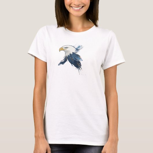 Klassiek Navy Abstracte Adelaar Kunstontwerp T-shirt (Voorkant)