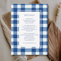 Klassiek Navy Baby Blauwe Gestreepte Gingham Detai
