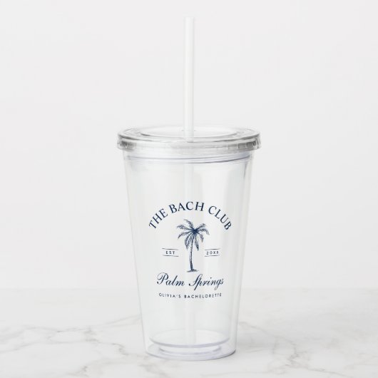 Klassiek Navy Bachelorette Party Acryl Drinkbeker (Voorkant)