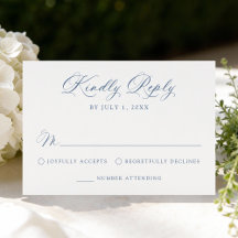 Klassiek Navy Blauw Calligrafie Bruiloft