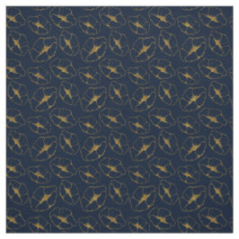 Klassiek Navy Blauw en Goud Stof Naadloos Patroon