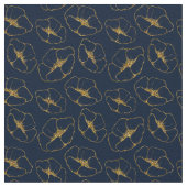 Klassiek Navy Blauw en Goud Stof Naadloos Patroon (Close Up)