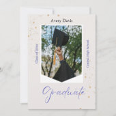 Klassiek Navy Blauw en Wit Formeel Omrand Kaart (Voorkant)