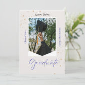 Klassiek Navy Blauw en Wit Formeel Omrand Kaart (Staand voorkant)