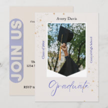Klassiek Navy Blauw en Wit Formeel Omrand
