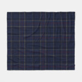 Klassiek Navy Blauw Geruit Kerstmis Fleece Deken (Voorkant (Horizontaal))
