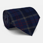 Klassiek Navy Blauw Geruit Kerstmis Stropdas (Opgerold)