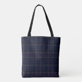 Klassiek Navy Blauw Geruit Kerstmis Tote Bag (Achterkant)