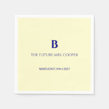 Klassiek Navy Blauw Script Monogram