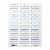 Klassiek Navy Blauw Twee Rand Monogram Voering Etiket (Full Sheet)