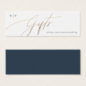 Klassiek Navy Blauw Witte Elegante Witte Gouden Ca Mini Visitekaartjes (Voorkant /achterkant)