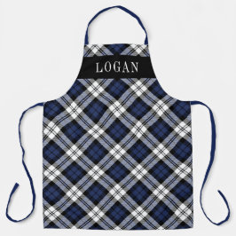 Klassiek Navy Blauw Zwart Watch Plaid Monogram Schort