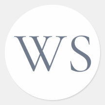 Klassiek Navy Blauwe Balk Monogram Omslagzegel