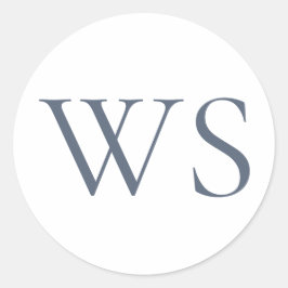 Klassiek Navy Blauwe Balk Monogram Omslagzegel Ronde Sticker