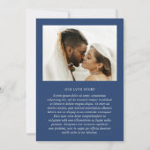Klassiek Navy Blauwe Elegante Bruiloft Save The Date (Achterkant)