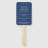 Klassiek Navy Blauwe Elegante Trouwprogramma Handwaaier (Achterkant)