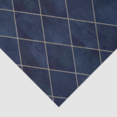 Klassiek Navy Blauwe Fluwelen Argyle Patroon Luxe Tissuepapier (Detail)