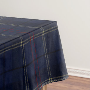 Klassiek Navy Blauwe Geruite Kerst Tafelkleed