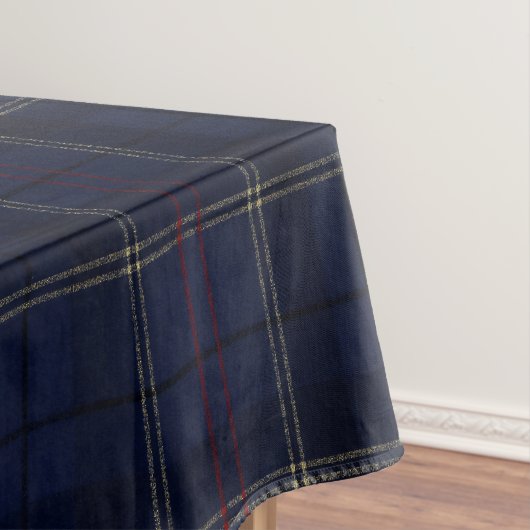 Klassiek Navy Blauwe Geruite Kerst Tafelkleed (Voorbeeld)