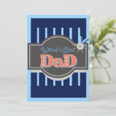 Klassiek Navy Blauwe Grijze Werelds Beste Papa  Feestdagenkaart (Staand voorkant)