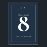 Klassiek Navy Blauwe Huwelijk Kaart<br><div class="desc">Een eenvoudige maar veelzijdige, klassieke huwelijkskaart met het monogram van het koppel.</div>