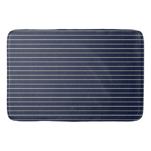 Klassiek Navy Blauwe Ivoren Pinstrepen Badmat