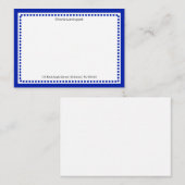 Klassiek Navy Blauwe Rand & Gestippelde Monogram Notitiekaartje (Voorkant / Achterkant)