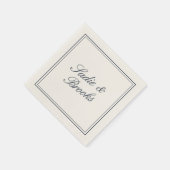 Klassiek Navy Blauwe Script Bruiloft Servet (Hoek)