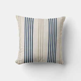 Klassiek Navy Blauwe Ticking Streep Patroon Kussen