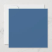 Klassiek Navy Blauwe Twee Rand Monogram Gelinieerd Notitiekaartje (Achterkant)