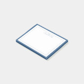 Klassiek Navy Blauwe Twee Rand Monogram Voering Post-it® Notes (Schuin)
