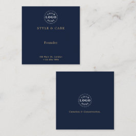 Klassiek Navy Blauwe Visitekaart Elegant Ontwerp Contactkaartje