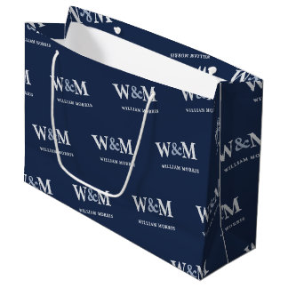 Klassiek Navy Blauwe Zilveren Zakelijke Merk Groot Cadeauzakje