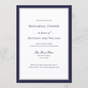 Klassiek Navy Blue Border repetitie diner Kaart