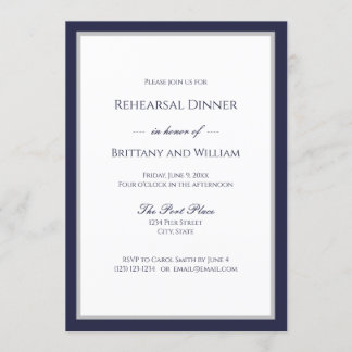 Klassiek Navy Blue Border repetitie diner Kaart