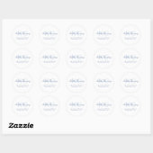 Klassiek Navy Blue Minimalist Twee Monogram Ronde Sticker (Vel)