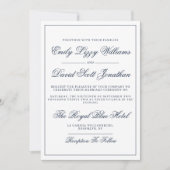 Klassiek Navy Elegance Script Regal Kaart (Voorkant)