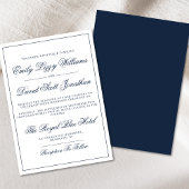 Klassiek Navy Elegance Script Regal Kaart