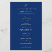 Klassiek Navy en Crème Elegant Huwelijksprogramma (Voorkant)