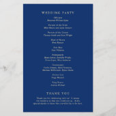 Klassiek Navy en Crème Elegant Trouwprogramma Flyer (Achterkant)