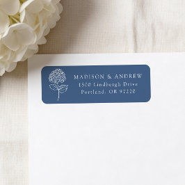 Klassiek Navy Hortensia Huwelijks Retouradres Etiket