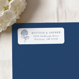 Klassiek Navy Hortensia Huwelijks Retouradres Etiket