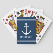 Klassiek Navy Nautilus Anker Achternaam Monogram